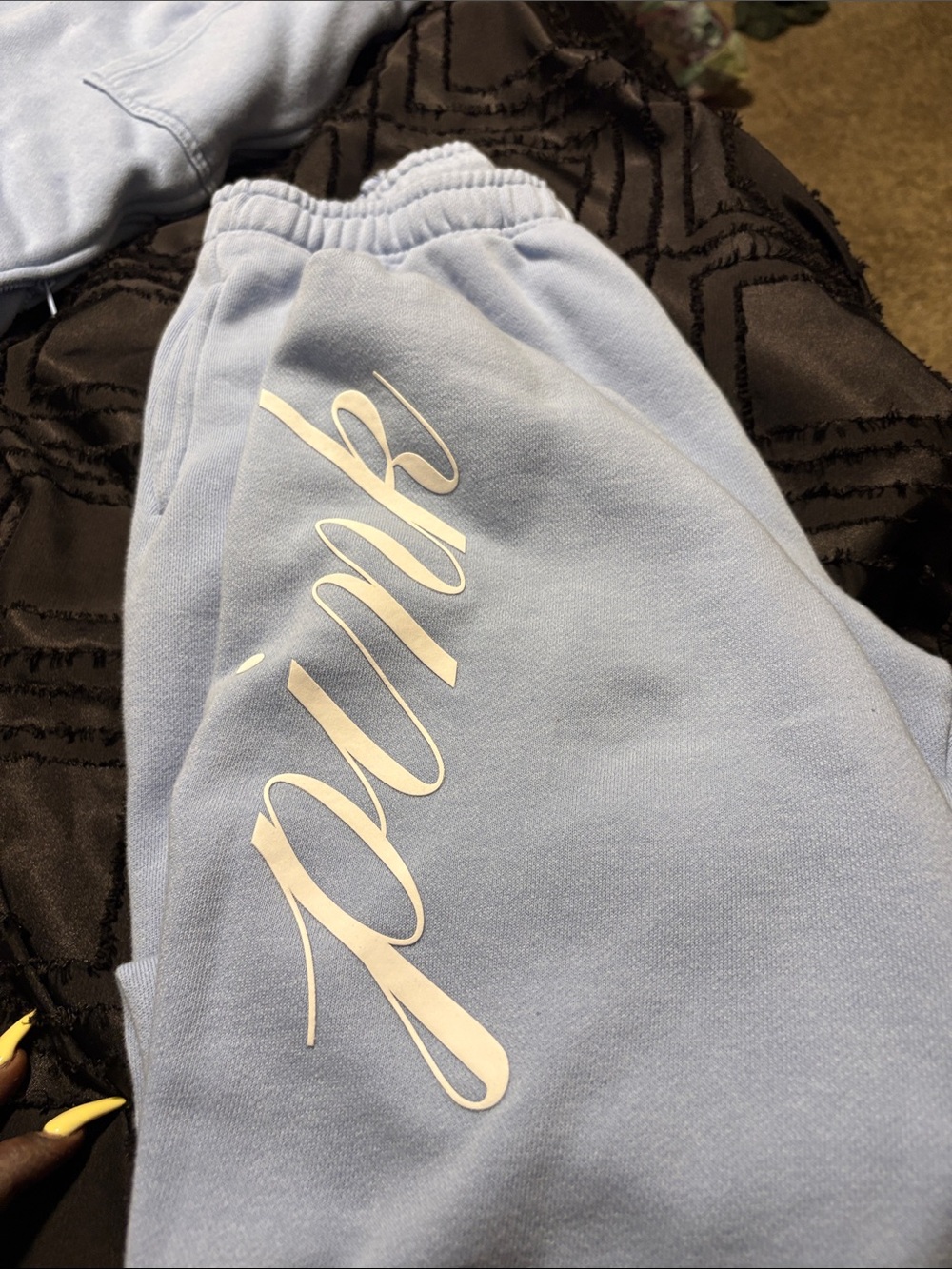 Victoria Secret pink Women Light Blue Zip-Up Hoodie Jacket Tee shirt and joggers - Picture 5 of 5